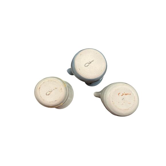 3 Studio Art Pottery Handmade Pinch Artist Signed Creamer Ceramic 3" x 3" Rustic - Picture 4 of 11